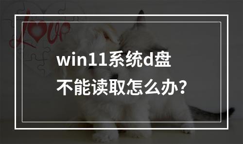 win11系统d盘不能读取怎么办?
