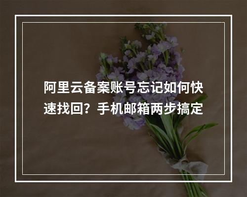 阿里云备案账号忘记如何快速找回？手机邮箱两步搞定