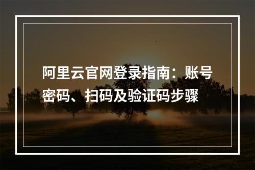 阿里云官网登录指南：账号密码、扫码及验证码步骤