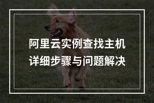 阿里云实例查找主机详细步骤与问题解决