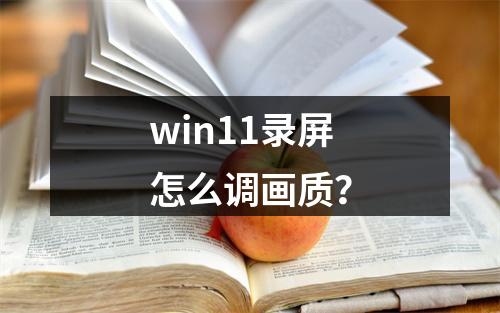 win11录屏怎么调画质?