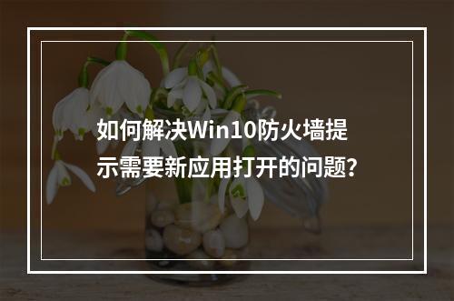 如何解决Win10防火墙提示需要新应用打开的问题?