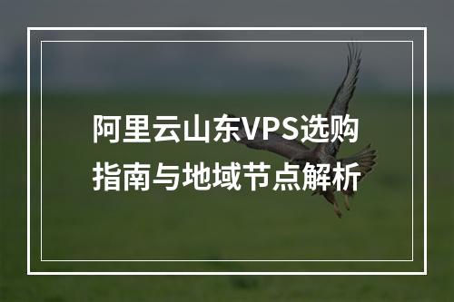 阿里云山东VPS选购指南与地域节点解析