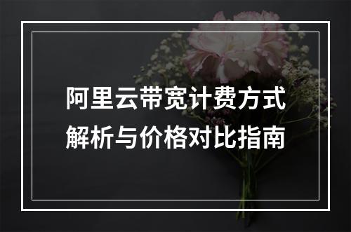 阿里云带宽计费方式解析与价格对比指南
