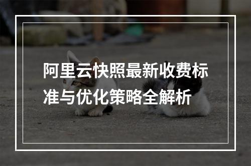阿里云快照最新收费标准与优化策略全解析