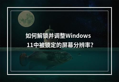 如何解锁并调整Windows 11中被锁定的屏幕分辨率?