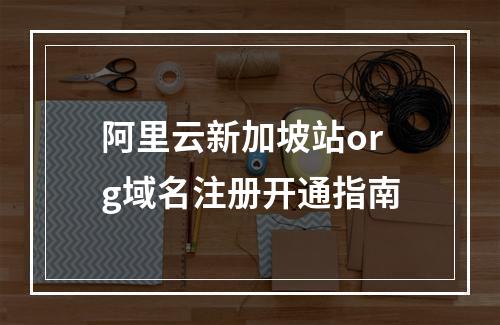 阿里云新加坡站org域名注册开通指南
