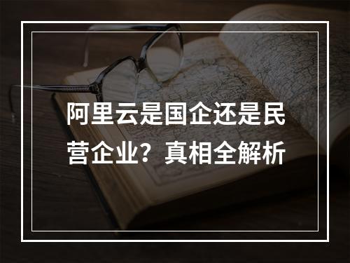 阿里云是国企还是民营企业？真相全解析