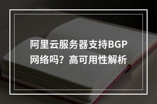 阿里云服务器支持BGP网络吗？高可用性解析