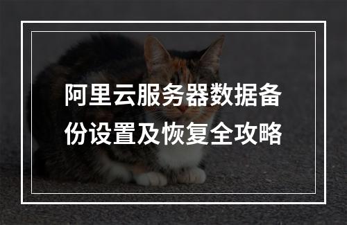 阿里云服务器数据备份设置及恢复全攻略
