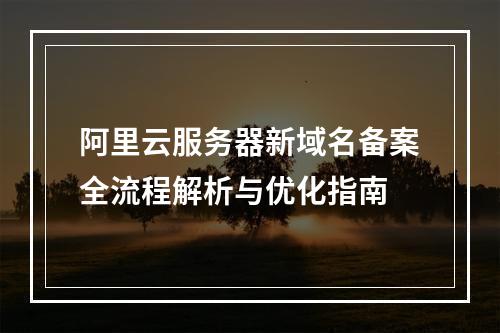 阿里云服务器新域名备案全流程解析与优化指南