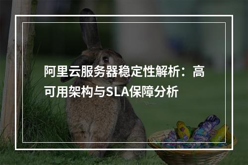 阿里云服务器稳定性解析：高可用架构与SLA保障分析