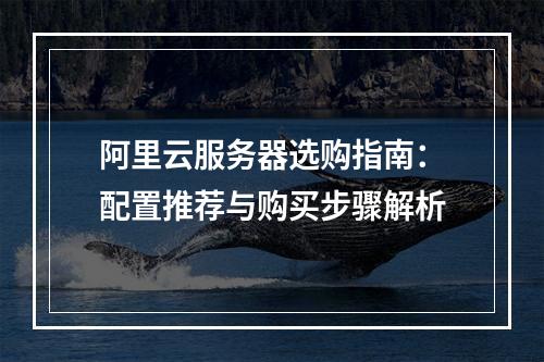阿里云服务器选购指南：配置推荐与购买步骤解析