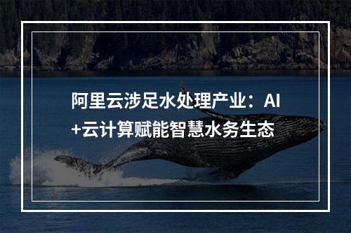 阿里云涉足水处理产业：AI+云计算赋能智慧水务生态