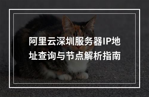 阿里云深圳服务器IP地址查询与节点解析指南