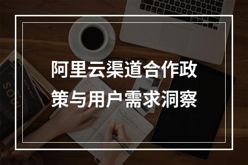 阿里云渠道合作政策与用户需求洞察