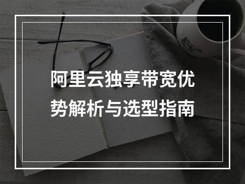 阿里云独享带宽优势解析与选型指南