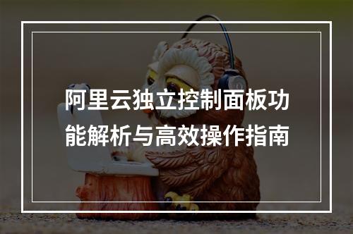 阿里云独立控制面板功能解析与高效操作指南