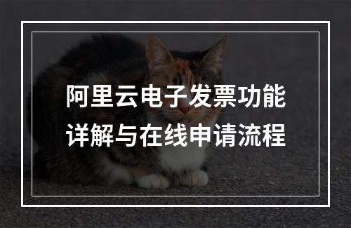 阿里云电子发票功能详解与在线申请流程