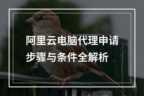 阿里云电脑代理申请步骤与条件全解析