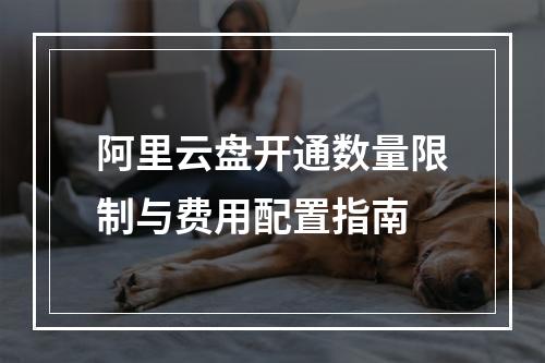 阿里云盘开通数量限制与费用配置指南