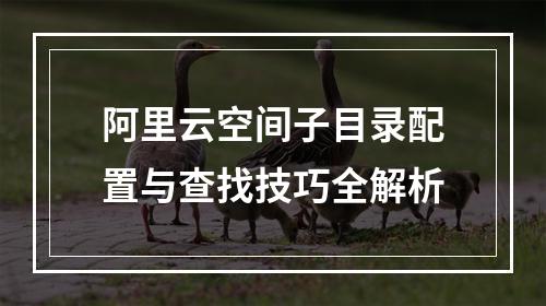 阿里云空间子目录配置与查找技巧全解析