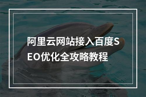 阿里云网站接入百度SEO优化全攻略教程