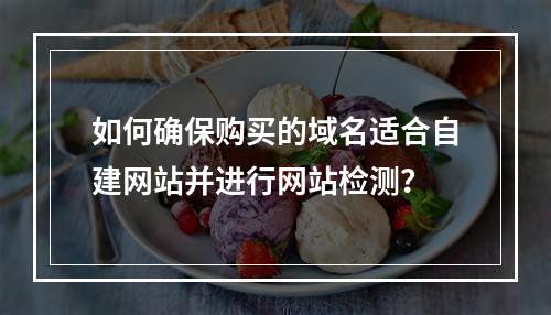 如何确保购买的域名适合自建网站并进行网站检测?