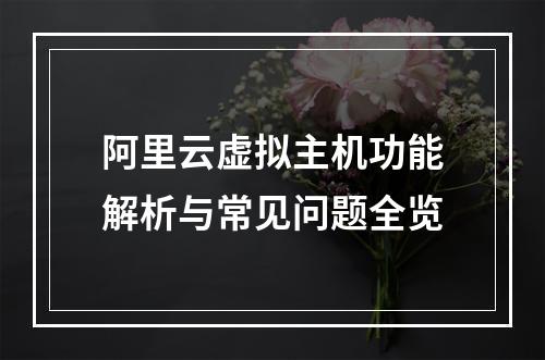 阿里云虚拟主机功能解析与常见问题全览