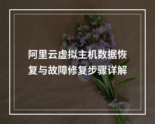 阿里云虚拟主机数据恢复与故障修复步骤详解
