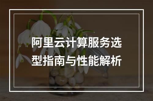阿里云计算服务选型指南与性能解析