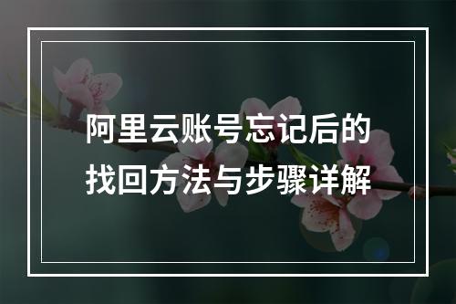 阿里云账号忘记后的找回方法与步骤详解