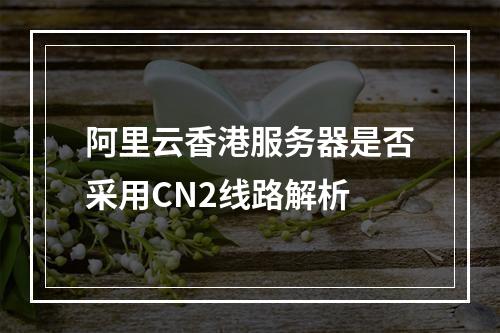 阿里云香港服务器是否采用CN2线路解析