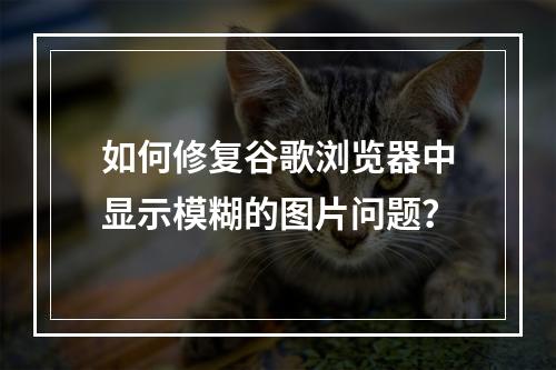 如何修复谷歌浏览器中显示模糊的图片问题?