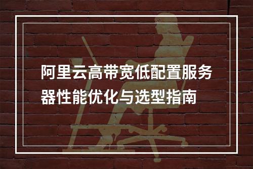阿里云高带宽低配置服务器性能优化与选型指南