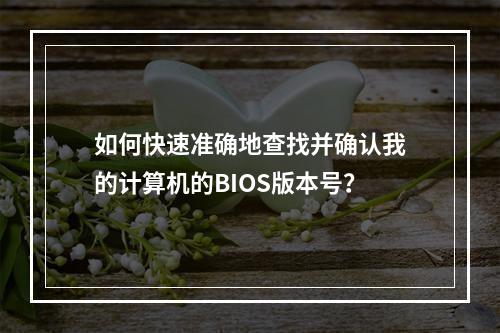 如何快速准确地查找并确认我的计算机的BIOS版本号?