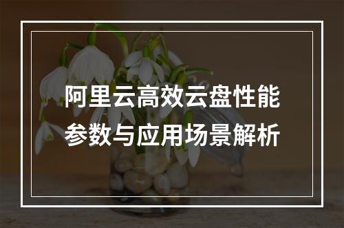 阿里云高效云盘性能参数与应用场景解析