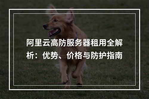 阿里云高防服务器租用全解析：优势、价格与防护指南
