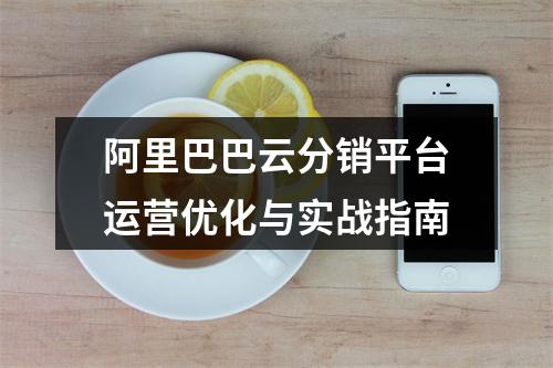 阿里巴巴云分销平台运营优化与实战指南