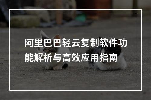 阿里巴巴轻云复制软件功能解析与高效应用指南