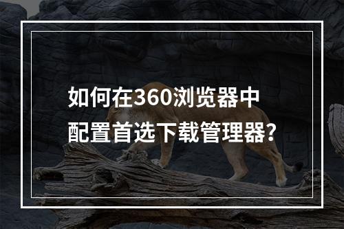 如何在360浏览器中配置首选下载管理器?