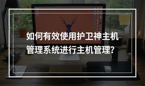 如何有效使用护卫神主机管理系统进行主机管理?