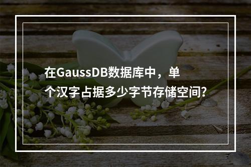 在GaussDB数据库中,单个汉字占据多少字节存储空间?