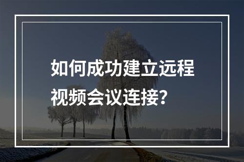 如何成功建立远程视频会议连接?