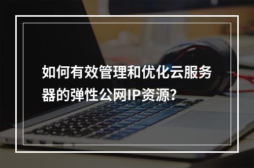 如何有效管理和优化云服务器的弹性公网IP资源?