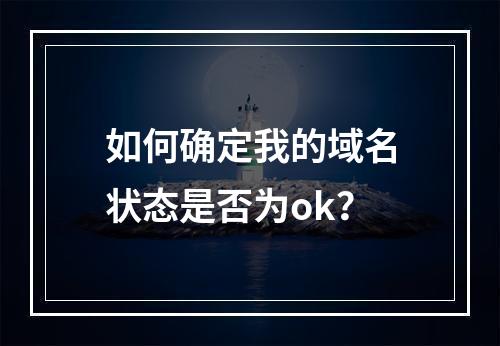 如何确定我的域名状态是否为ok?