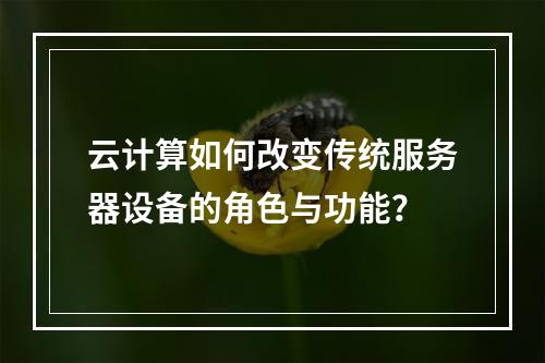 云计算如何改变传统服务器设备的角色与功能?