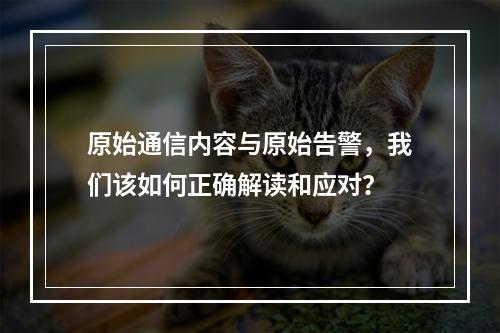 原始通信内容与原始告警,我们该如何正确解读和应对?