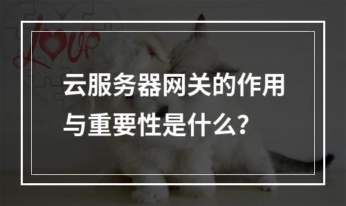 云服务器网关的作用与重要性是什么?