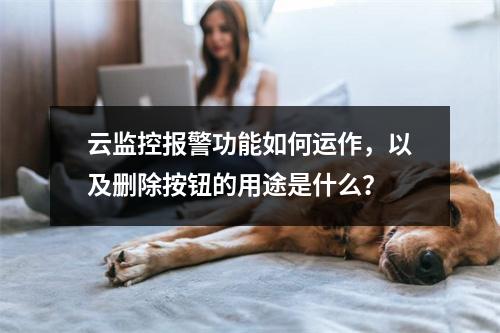 云监控报警功能如何运作,以及删除按钮的用途是什么?